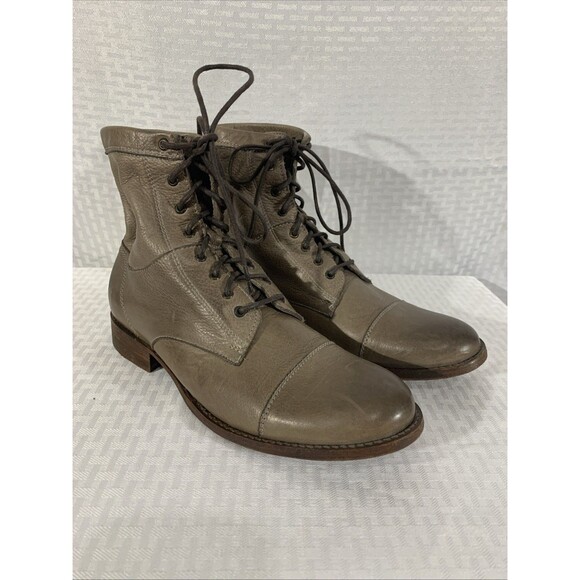 Frye Erin Work Boots Womens 9.5 Taupe Gray Lace Up - Picture 1 of 9